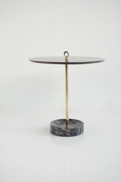 Lorenzo Ciompi round gueridon side table brass marble and walnut C6 Lorenzo Ciompi 2025 - 4230985