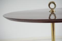 Lorenzo Ciompi round gueridon side table brass marble and walnut C6 Lorenzo Ciompi 2025 - 4231024