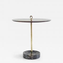 Lorenzo Ciompi round gueridon side table brass marble and walnut C6 Lorenzo Ciompi 2025 - 4231365