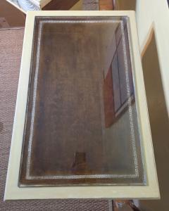 Lorin Jackson Lorin Jackson Grosfeld House Pair Carved Wood Consoles 1940s Leather Tops - 4414850