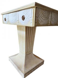 Lorin Jackson Lorin Jackson Grosfeld House Pair Carved Wood Consoles 1940s Leather Tops - 4414854