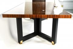 Lorin Marsh Dining Conference Table Smorgasbord Lacquered Zebra Wood and Brass - 2972360