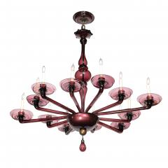 Lorin Marsh Modernist Hand Blown Classical Amethyst Murano Glass Chandelier by Lorin Marsh - 4653857