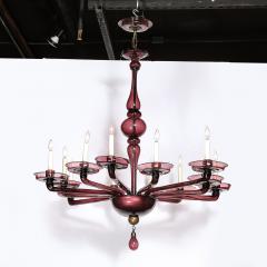 Lorin Marsh Modernist Hand Blown Classical Amethyst Murano Glass Chandelier by Lorin Marsh - 4653859