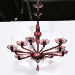 Lorin Marsh Modernist Hand Blown Classical Amethyst Murano Glass Chandelier by Lorin Marsh - 4653889