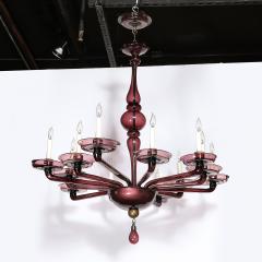 Lorin Marsh Modernist Hand Blown Classical Amethyst Murano Glass Chandelier by Lorin Marsh - 4653899