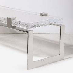 Lorin Marsh Modernist Luxe Nickel and Lucite Chipped Block Cocktail Table by Lorin Marsh - 3473946