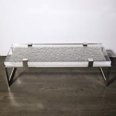 Lorin Marsh Modernist Luxe Nickel and Lucite Chipped Block Cocktail Table by Lorin Marsh - 3473947