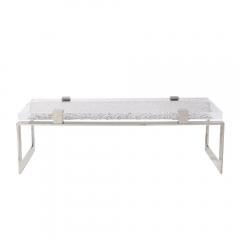 Lorin Marsh Modernist Luxe Nickel and Lucite Chipped Block Cocktail Table by Lorin Marsh - 3473949