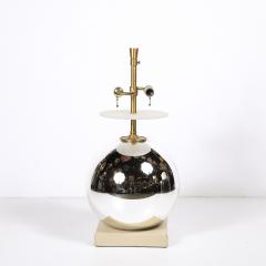 Lorin Marsh Modernist Mercury Glass Table Lamps with Leather Wrapped Bases by Lorin Marsh - 4653763