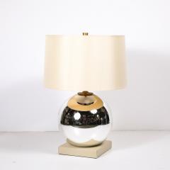 Lorin Marsh Modernist Mercury Glass Table Lamps with Leather Wrapped Bases by Lorin Marsh - 4653765