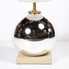 Lorin Marsh Modernist Mercury Glass Table Lamps with Leather Wrapped Bases by Lorin Marsh - 4653769