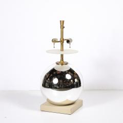 Lorin Marsh Modernist Mercury Glass Table Lamps with Leather Wrapped Bases by Lorin Marsh - 4653776