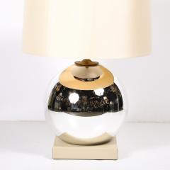 Lorin Marsh Modernist Mercury Glass Table Lamps with Leather Wrapped Bases by Lorin Marsh - 4653781