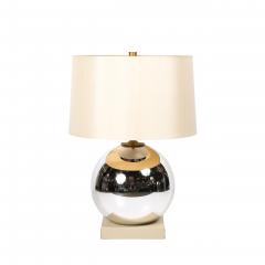 Lorin Marsh Modernist Mercury Glass Table Lamps with Leather Wrapped Bases by Lorin Marsh - 4653789