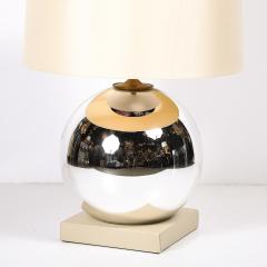 Lorin Marsh Modernist Mercury Glass Table Lamps with Leather Wrapped Bases by Lorin Marsh - 4653794