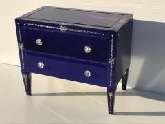 Lorin Marsh Pair of Lapis Blue Venetian Mirrored Night Stands by Lorin Marsh - 439561