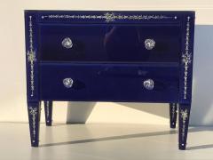 Lorin Marsh Pair of Lapis Blue Venetian Mirrored Night Stands by Lorin Marsh - 439562