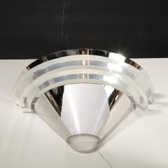 Lorin Marsh Pair of Mid Century Modernist Saturn Sconces in Chrome and Lucite by Lorin Marsh - 3751606