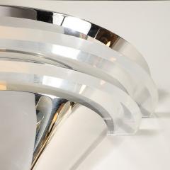 Lorin Marsh Pair of Mid Century Modernist Saturn Sconces in Chrome and Lucite by Lorin Marsh - 3751608