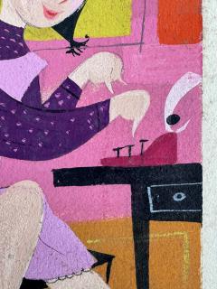 Lorraine Mrs B D Andrea Fox Editor and Typist Mid Century Womens Magazine Illustration Naive - 3663006