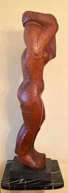 Lorrie H Mrs Lorrie de Creeft Goulet Lorrie Goulet Walnut Cubist Sculpture - 1165314