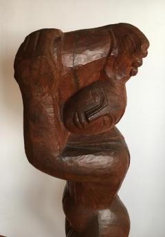 Lorrie H Mrs Lorrie de Creeft Goulet Lorrie Goulet Walnut Cubist Sculpture - 1165317