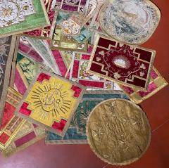 Lot Of Table Runners Made From Old Fabrics And Tapestries From The 17 19 Century - 2764441