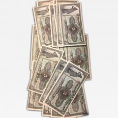 Lot of 27 1921 Uncirculated Cinco Peso Notes Republica Mexicana - 4553347