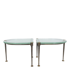 Lothar Klute 1980s Lothar Klute pair of bronze and glass coffee tables Germany - 4683801