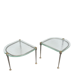 Lothar Klute 1980s Lothar Klute pair of bronze and glass coffee tables Germany - 4683802