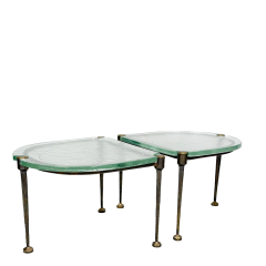 Lothar Klute 1980s Lothar Klute pair of bronze and glass coffee tables Germany - 4683803
