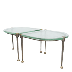 Lothar Klute 1980s Lothar Klute pair of bronze and glass coffee tables Germany - 4683804