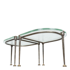 Lothar Klute 1980s Lothar Klute pair of bronze and glass coffee tables Germany - 4683811