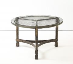 Lothar Klute Iron Forged Coffee Table with Cast Glass Top in Three Pieces Germany 1980 s - 4508901