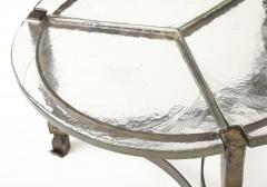 Lothar Klute Iron Forged Coffee Table with Cast Glass Top in Three Pieces Germany 1980 s - 4508902