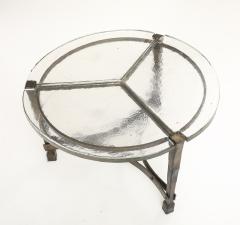 Lothar Klute Iron Forged Coffee Table with Cast Glass Top in Three Pieces Germany 1980 s - 4508908