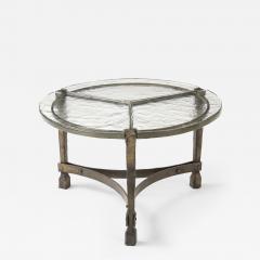 Lothar Klute Iron Forged Coffee Table with Cast Glass Top in Three Pieces Germany 1980 s - 4509578