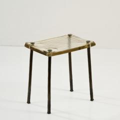 Lothar Klute L thar Klute Forged Iron Cast Lead Crystal Top Side Table Germany 1983 - 4368093