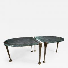 Lothar Klute Pair Exceptional 1980s Lothar Klute Bronze And Glass Side Tables Germany - 2496849