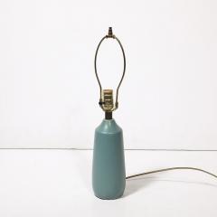Lotte Gunnar Bostlund Mid Century Blue Ceramic Fiber Shaded Table Lamps by Lotte Gunnar Bostlund - 4142208