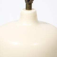 Lotte Gunnar Bostlund Mid Century Off White Glazed Ceramic Table Lamps by Lotte Gunnar Bostlund - 4233672