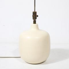 Lotte Gunnar Bostlund Mid Century Off White Glazed Ceramic Table Lamps by Lotte Gunnar Bostlund - 4233675