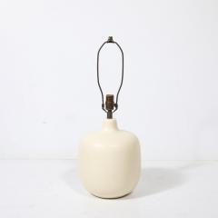 Lotte Gunnar Bostlund Mid Century Off White Glazed Ceramic Table Lamps by Lotte Gunnar Bostlund - 4233676