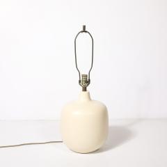 Lotte Gunnar Bostlund Mid Century Off White Glazed Ceramic Table Lamps by Lotte Gunnar Bostlund - 4403643