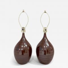 Lotte Gunnar Bostlund PAIR OF MID CENTURY GLAZED TABLE LAMPS - 4161427