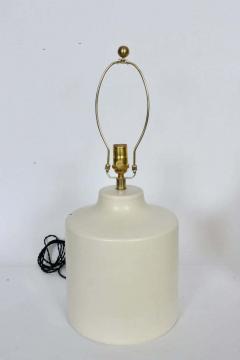 Lotte Gunnar Bostlund Pair Lotte and Gunnar Bostlund Off White Pottery Table Lamps 1960s - 2928839