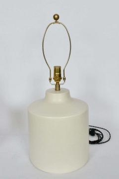 Lotte Gunnar Bostlund Pair Lotte and Gunnar Bostlund Off White Pottery Table Lamps 1960s - 2928840