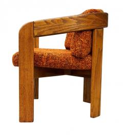 Lou Hodges Pair of Mid Century Barrel Back Lounge Chairs in Oak after Lou Hodges - 3955187