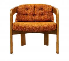 Lou Hodges Pair of Mid Century Barrel Back Lounge Chairs in Oak after Lou Hodges - 3955193